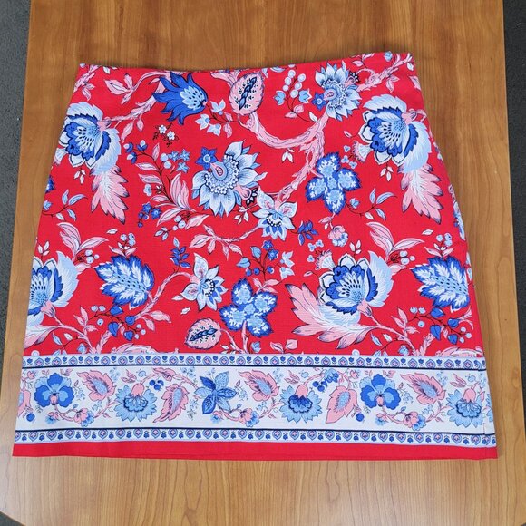 NWT Talbots Canvas A-Line Skirt Climbing Floral - 14P - Picture 5 of 10